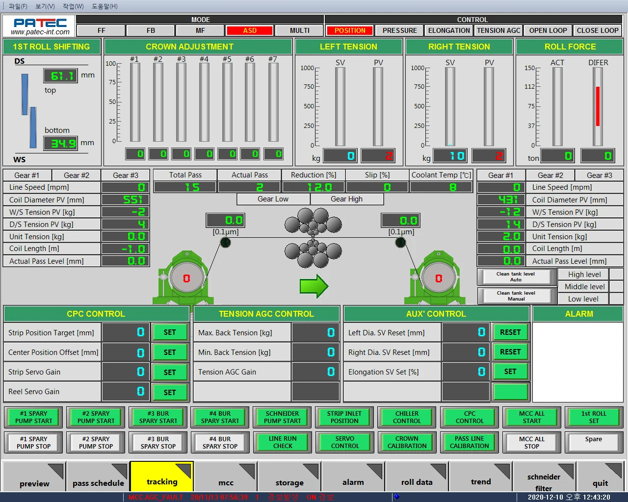 HMI monitoring screen
